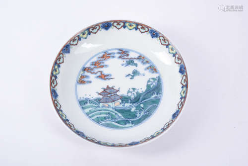 A Chinese Doucai Porcelain Plate