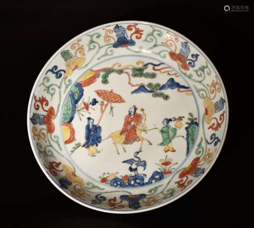 A Chinese Multi Colored Figure Painted Porcelain Plate