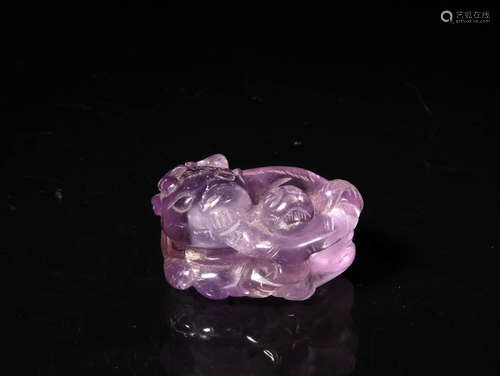 A Chinese Purple Crystal Ornament