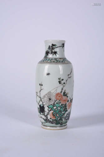 A Chinese Multi Color Floral Porcelain Vase