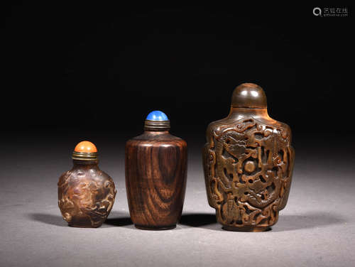 A set of Chinese Snuff Bottle, 3pcs