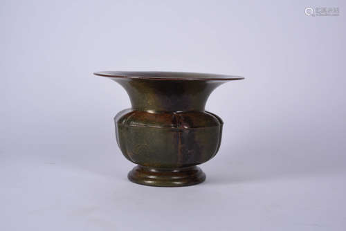 A Chinese Bronze Glazed Porcelain Zun