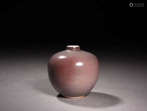 A Chinese Altar Red Glazed Porcelain Vase