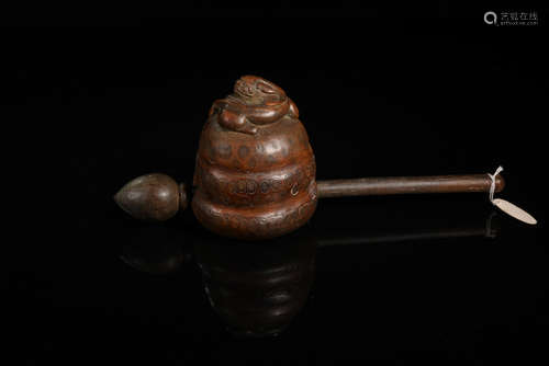 A Chinese Bamboo Root Wooden Knocker