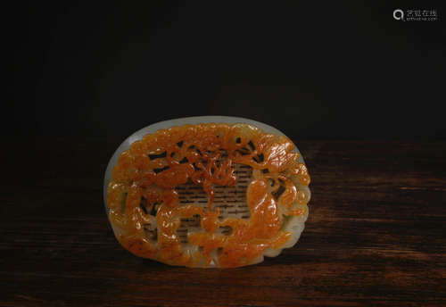 A Chinese Carved White Jade Wazi Ornament