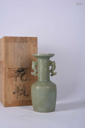 A Chinese Blue Glazed Porcelain Flower Vase