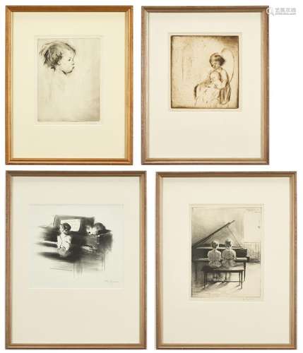 4 Margery Ryerson Prints, drypoints & etchings