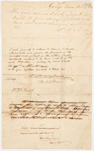 Andrew Jackson Signed Loan Guarantee, Slave Related