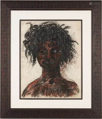 Attr. Charles Cutler, Portrait on Paper of an African American Girl