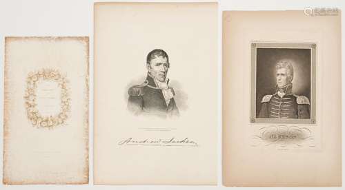 2 Rare Engravings of Andrew Jackson plus Inaugural Souvenir