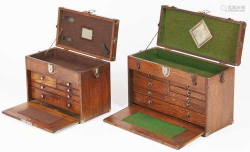 2 Small Wooden Machinists' Chests