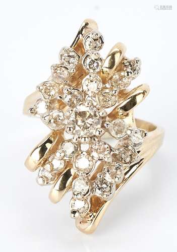 Ladies Diamond & Gold Dinner Ring