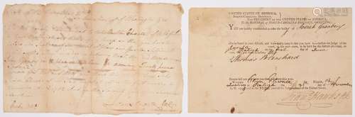 John Sevier and Oliver Ellsworth, 2 Signed Documents