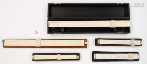 5 Keuffel & Esser or Pickett Slide Rules