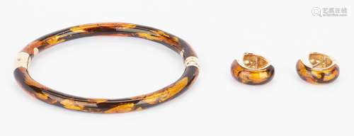 Soho 18K Enameled Bracelet and Earrings