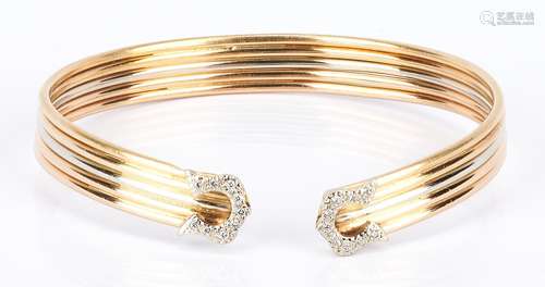 Ladies 18K Gold and Diamond Bangle Bracelet