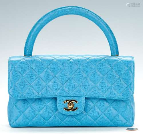 Chanel Kelly Top Handle Turquoise Bag, Medium