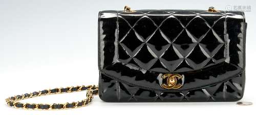 Chanel Diana Quilted Patent Single Flap Bag, Small