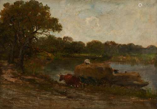 Charles Gruppe O/C, Unloading Hay, Connecticut River