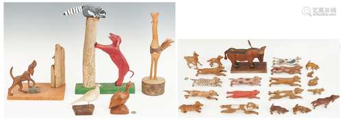 26 Folk Art Animal Wood Carvings