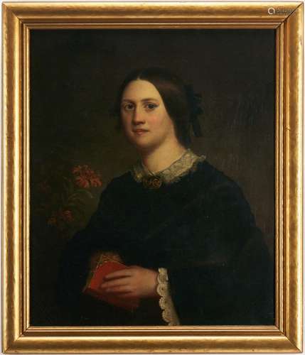 American Portrait of Lady w/ Red Book