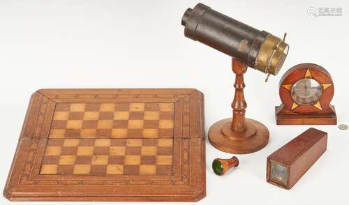 3 Kaleidoscopes, Game Board and Folk Art Watch Stand