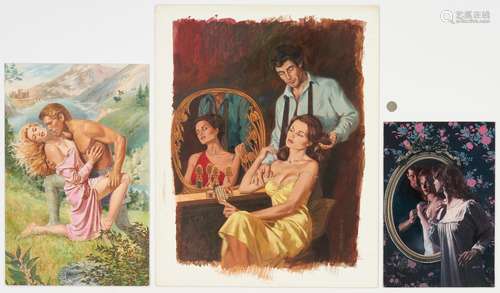 3 Romance Book Cover Illustrations, incl. Ron Lesser