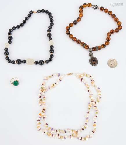 3 Ladies Necklaces and 1 10K Ring