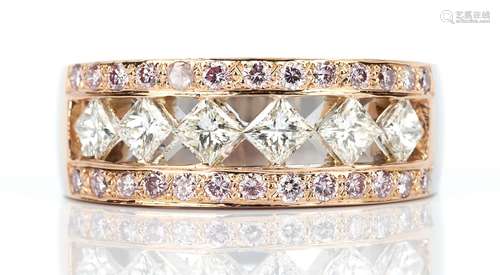 Ladies 18K White and Rose Gold & Diamond Ring