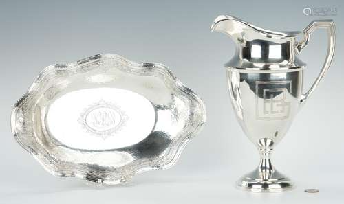 Art Deco Sterling Silver Pitcher and Bread Tray