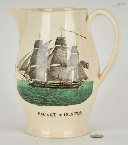 Historical Staffordshire Liverpool Pitcher, 