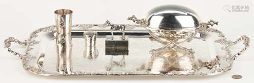 5 Silverplated Items incl. Horse Trophy Tray