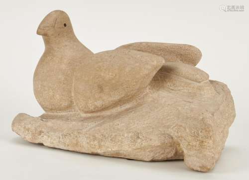 Bill Ralston Carved Stone Sculpture of a Dove