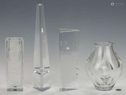 4 pcs. Crystal, incl. Richard Rigot Baccarat Abstract Face