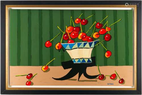 Harold Kraus, Still Life with Bowl of Cherries