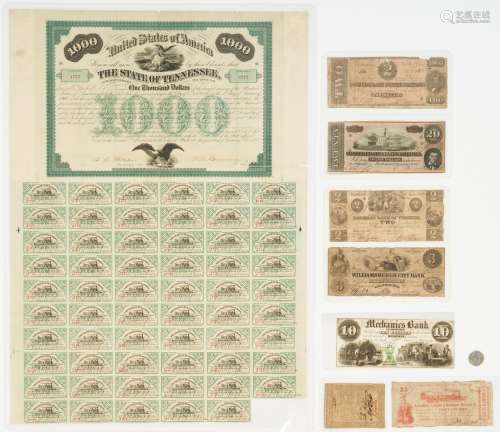 8 Obsolete Currency Notes, incl. TN $1000 Bond