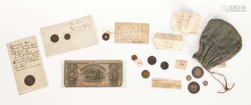 14 items Foreign and American Currency, incl. Silver