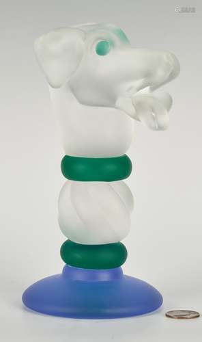 Richard Jolley Art Glass Dog Totem Sculpture