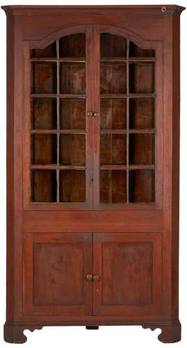 Greene County TN Cherry Corner Cupboard, Arched Doors