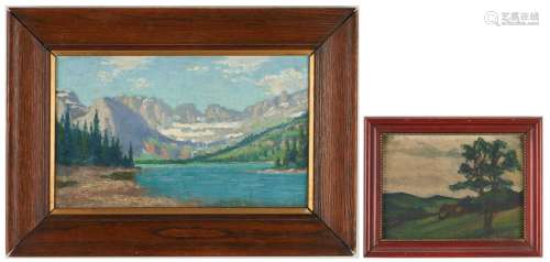 2 Small Landscape Paintings, incl. Frederick Weygold