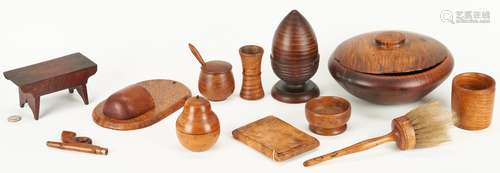 12 Assorted Maple & Burl Treenware Items