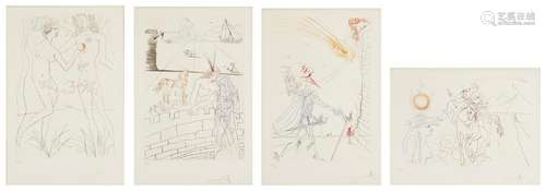 4 Salvador Dali Engravings, Famous Loves Series