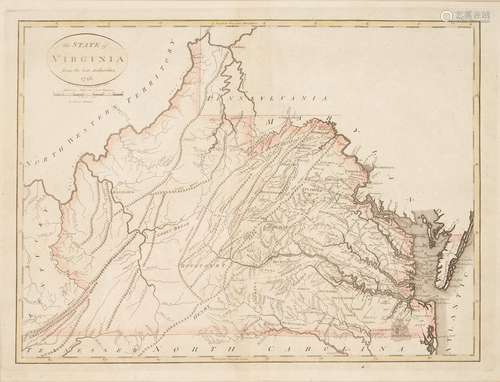 Early Virginia Map, B. Tanner, J. Reid, 1796