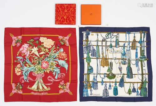 2 Hermes Scarves, incl. Regina & Passementerie