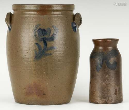 Charles Decker Stoneware Crock & S. Bell Jar