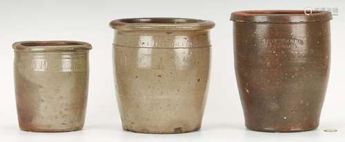 3 East TN Pottery Jars, Harmon & Weaver