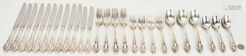 60 Pcs. Lunt Eloquence Pattern Sterling Flatware