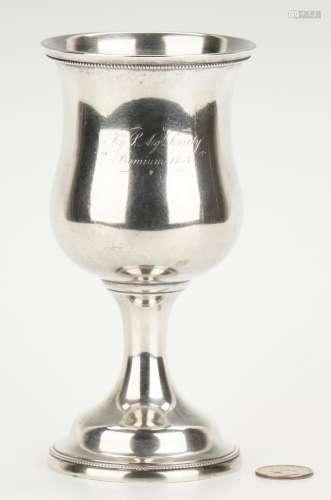 J. Kitts Agricultural Coin Silver Goblet