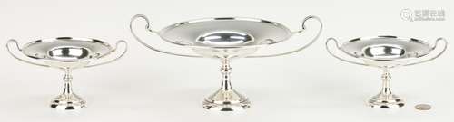 3 Piece English Sterling Tazza Set