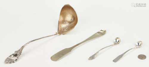 TN Coin Silver Ladles and Medicine Spoon, 4 pcs